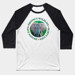 Wildlife Conservation Earth Day Elephants Baseball T-Shirt